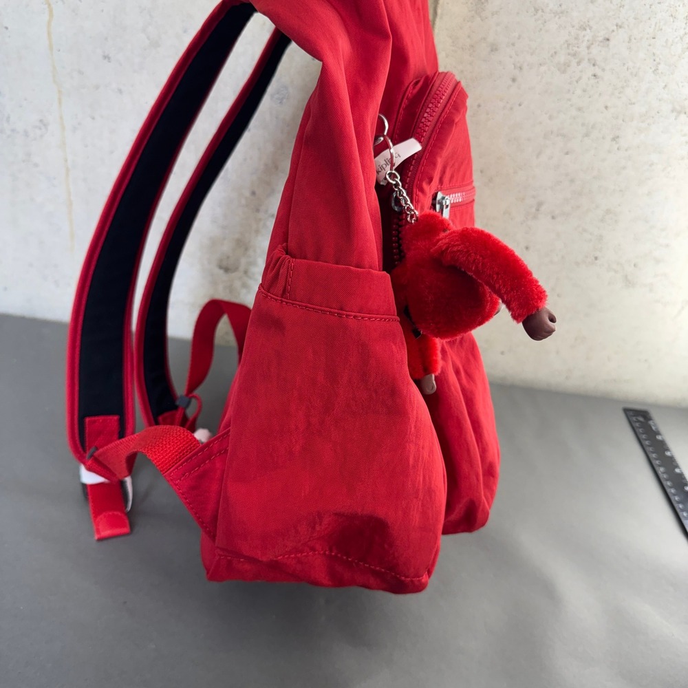 Kipling Seoul Red Nylon 27L Backpack NWT, Laptop Compartment, Monkey Keychain - Picture 9 of 10